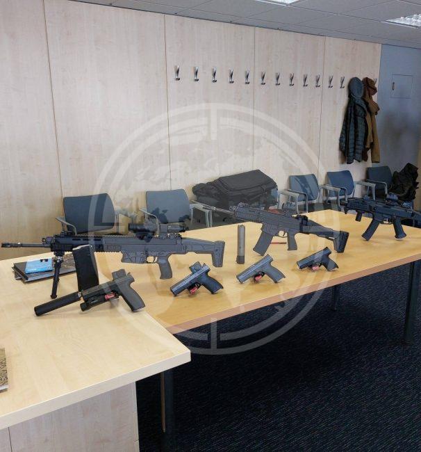 Factory inspection of sniper rifles and automatic weapons manufacturer with End User representatives.